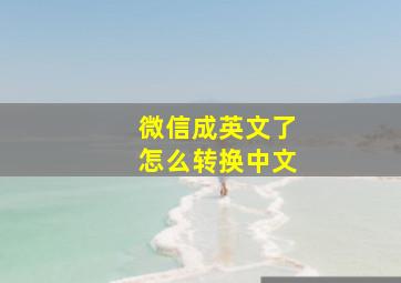 微信成英文了怎么转换中文