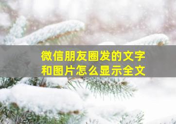 微信朋友圈发的文字和图片怎么显示全文