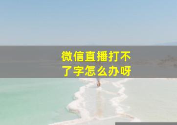 微信直播打不了字怎么办呀