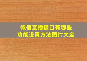 微信直播接口有哪些功能设置方法图片大全