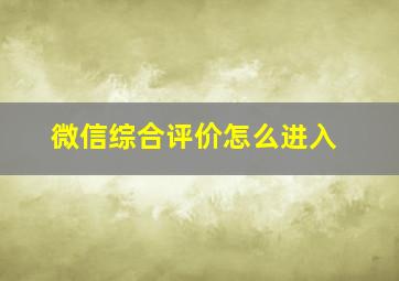 微信综合评价怎么进入