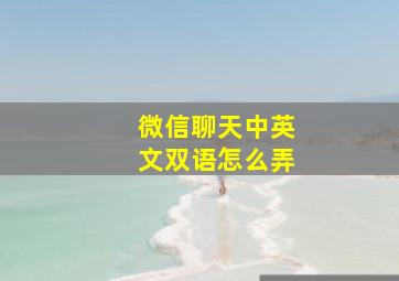 微信聊天中英文双语怎么弄