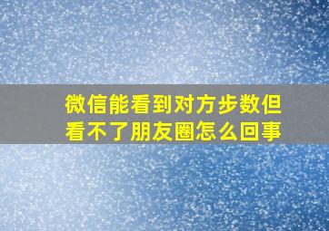 微信能看到对方步数但看不了朋友圈怎么回事