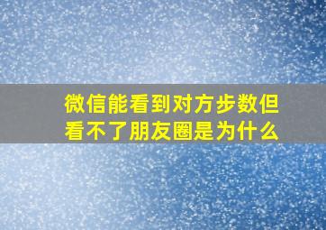 微信能看到对方步数但看不了朋友圈是为什么