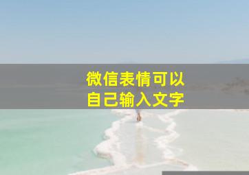 微信表情可以自己输入文字