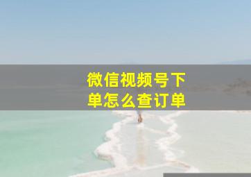 微信视频号下单怎么查订单