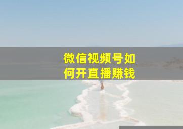 微信视频号如何开直播赚钱