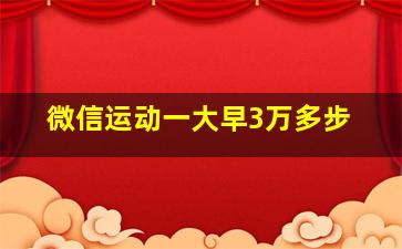 微信运动一大早3万多步