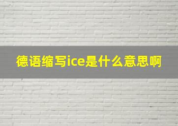 德语缩写ice是什么意思啊