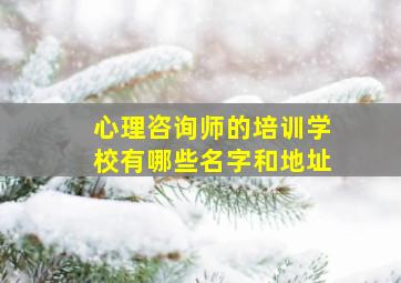 心理咨询师的培训学校有哪些名字和地址