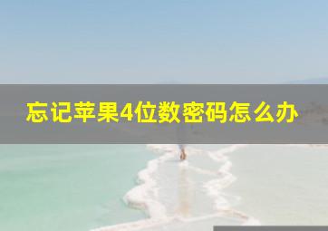 忘记苹果4位数密码怎么办