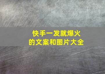 快手一发就爆火的文案和图片大全