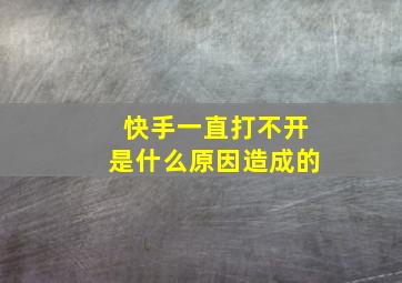 快手一直打不开是什么原因造成的