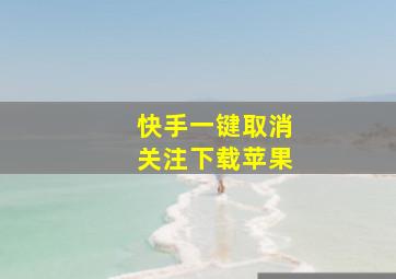 快手一键取消关注下载苹果