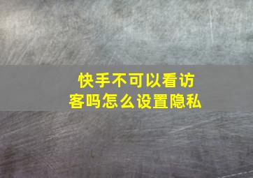 快手不可以看访客吗怎么设置隐私