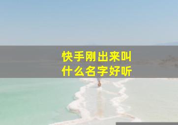 快手刚出来叫什么名字好听