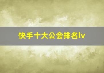 快手十大公会排名lv