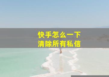 快手怎么一下清除所有私信