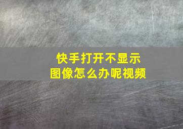 快手打开不显示图像怎么办呢视频