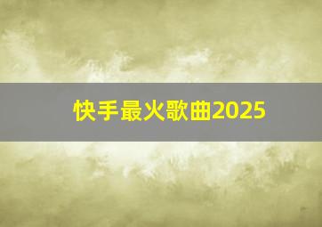 快手最火歌曲2025