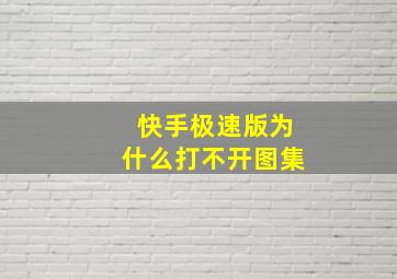 快手极速版为什么打不开图集