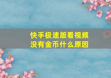 快手极速版看视频没有金币什么原因