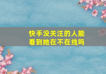 快手没关注的人能看到她在不在线吗