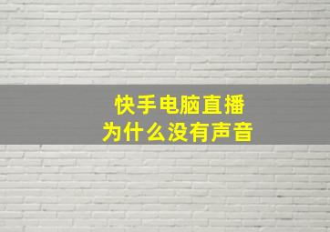 快手电脑直播为什么没有声音