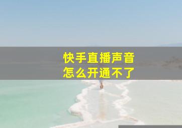 快手直播声音怎么开通不了