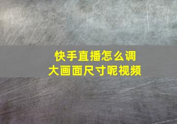 快手直播怎么调大画面尺寸呢视频