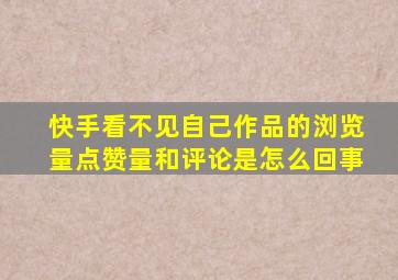 快手看不见自己作品的浏览量点赞量和评论是怎么回事