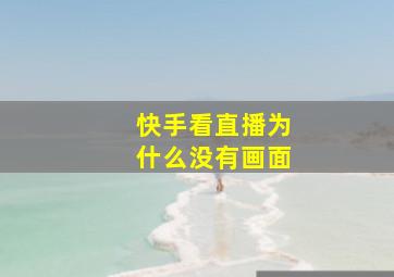 快手看直播为什么没有画面