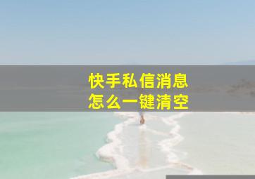 快手私信消息怎么一键清空