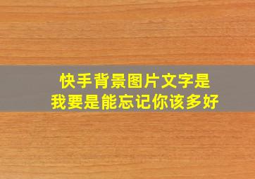 快手背景图片文字是我要是能忘记你该多好