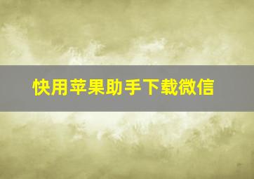 快用苹果助手下载微信