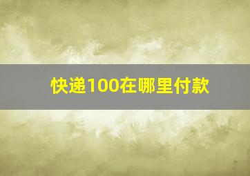 快递100在哪里付款