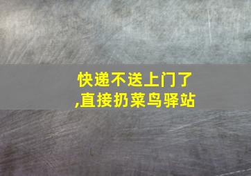 快递不送上门了,直接扔菜鸟驿站