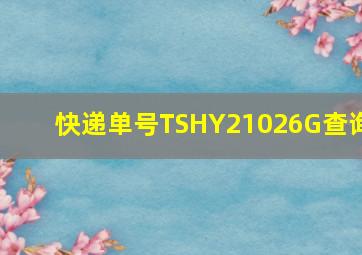 快递单号TSHY21026G查询