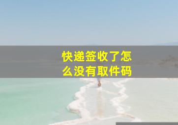 快递签收了怎么没有取件码