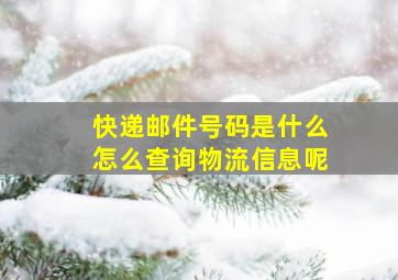 快递邮件号码是什么怎么查询物流信息呢