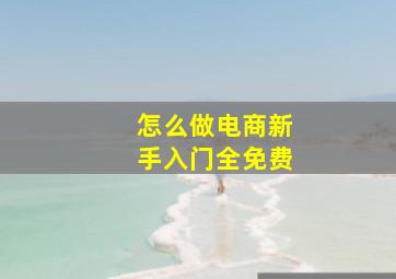 怎么做电商新手入门全免费