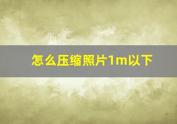 怎么压缩照片1m以下