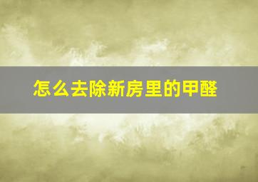 怎么去除新房里的甲醛