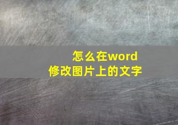 怎么在word修改图片上的文字