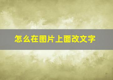 怎么在图片上面改文字