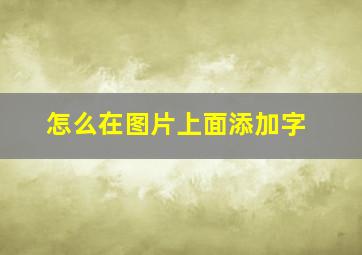 怎么在图片上面添加字