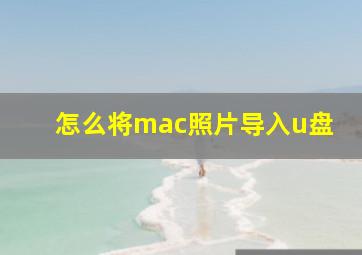 怎么将mac照片导入u盘