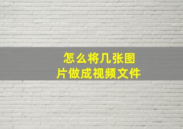 怎么将几张图片做成视频文件