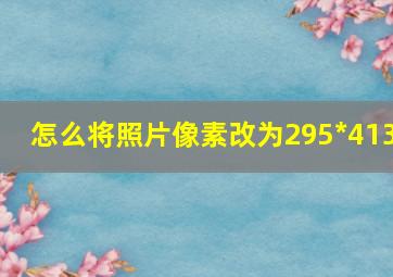 怎么将照片像素改为295*413