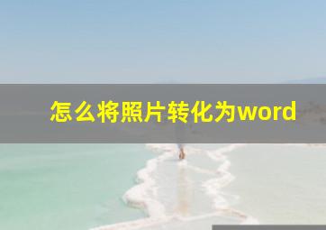 怎么将照片转化为word